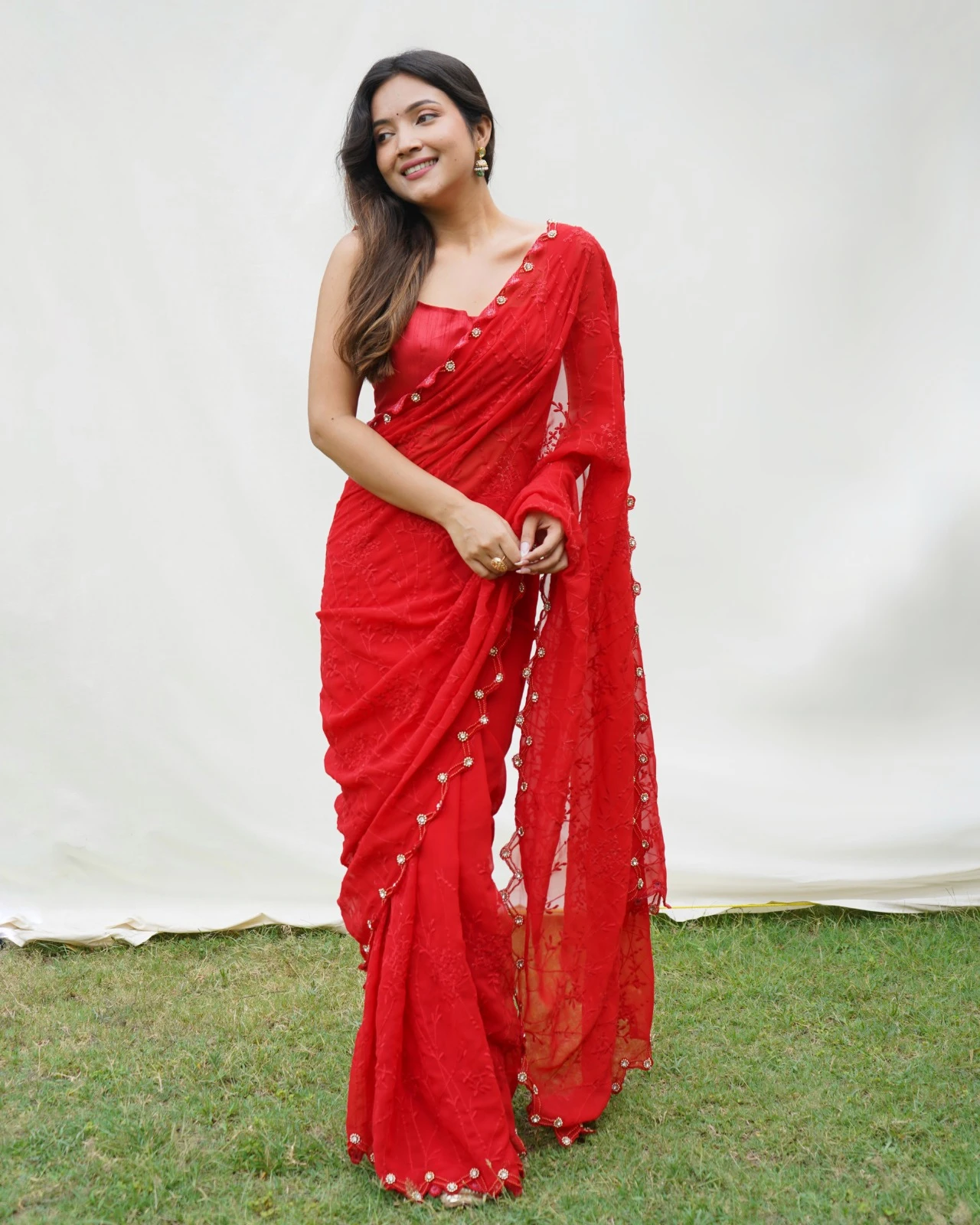 Vardan Ethnic Designer Georgette Handwork Saree Wholesale Catalog — Wholesale Sarees, MPA wholesale from Surat — view 3